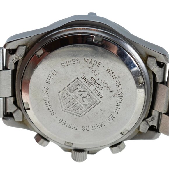 Vintage Men's Tag Heuer 38mm 2000 Series Chronograph Watch 262.006 Black Dial! - Picture 9 of 10